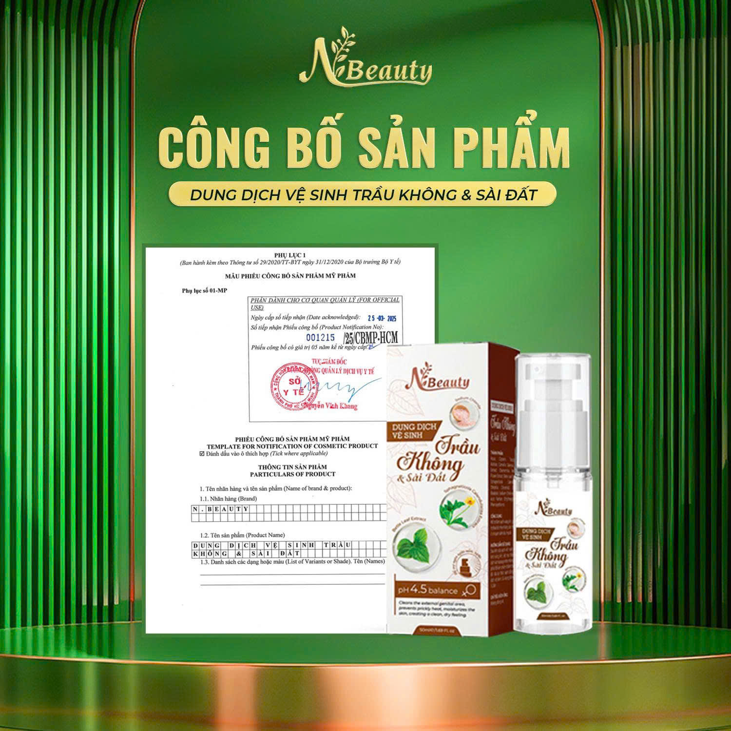 Xịt phụ khoa trầu không sài đất 