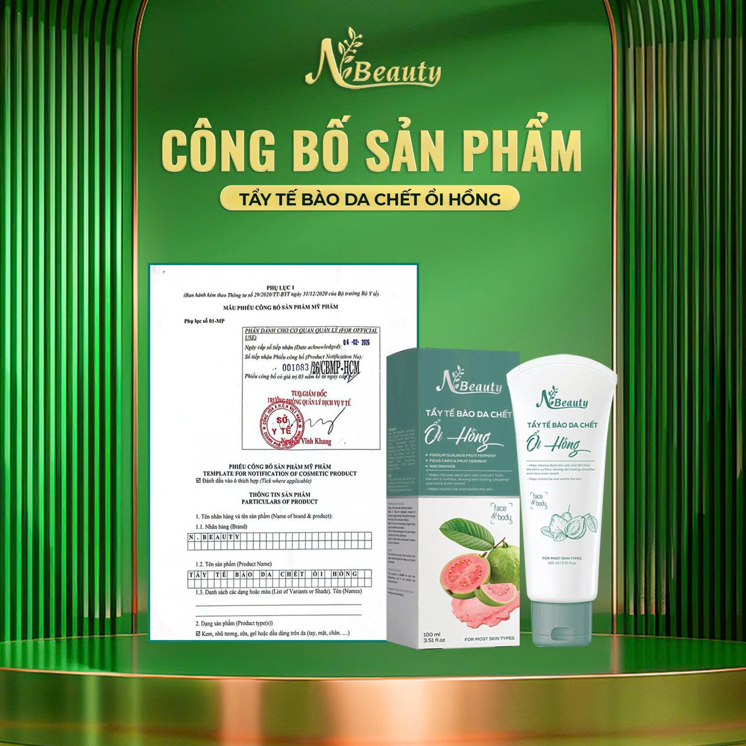 Tẩy tế bào chết ổi hồng 