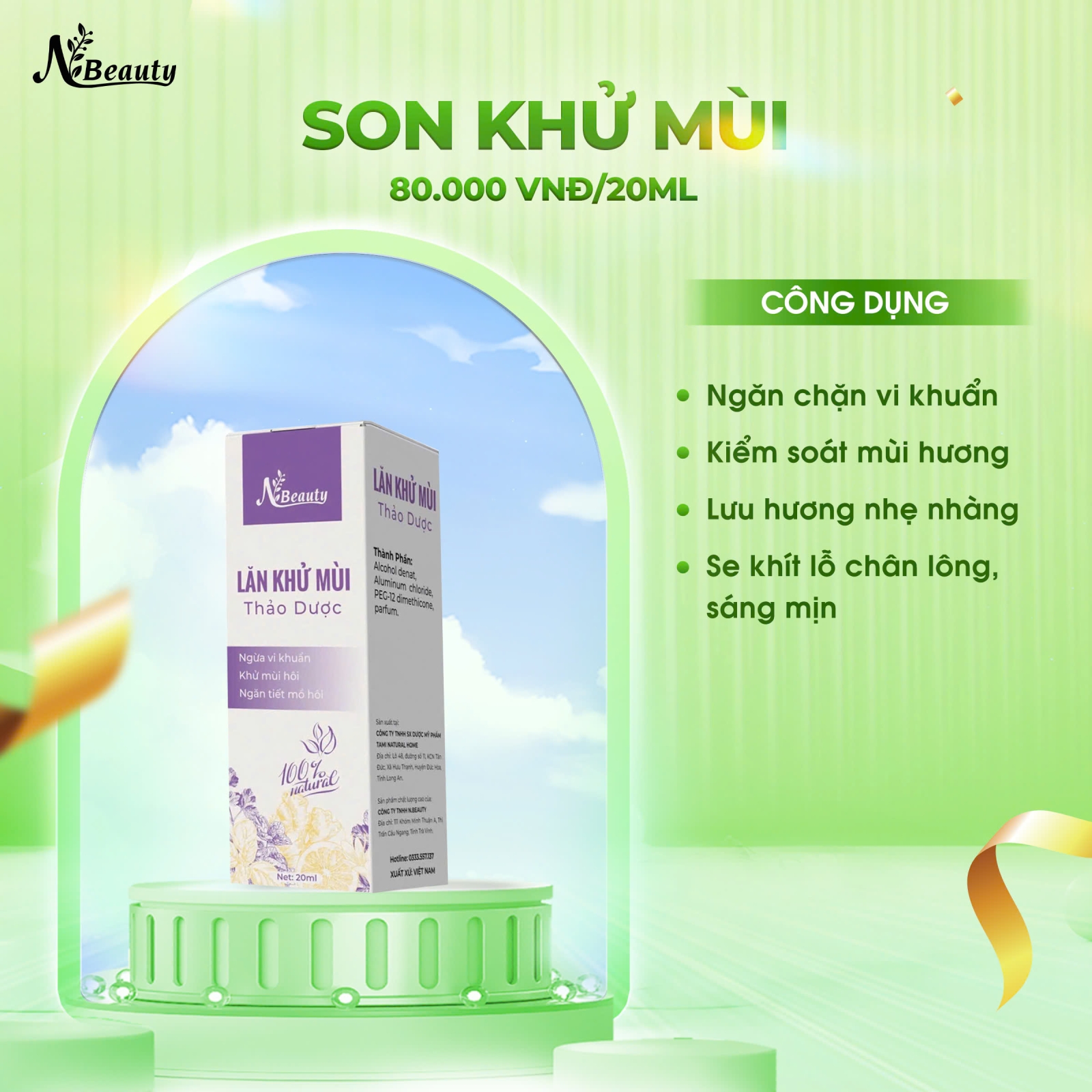 Lăn Khử Mùi Thảo Dược 