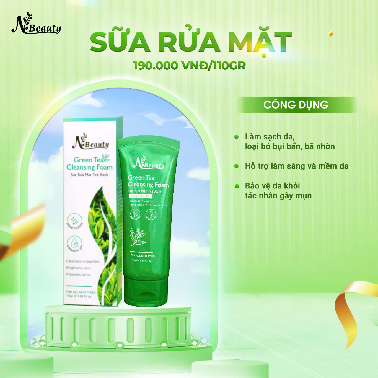 Sữa rửa mặt trà xanh